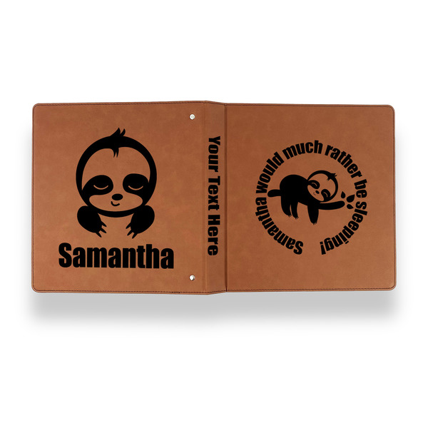 Sloth Leather Binder - 1" - Rawhide - Back Spine Front View