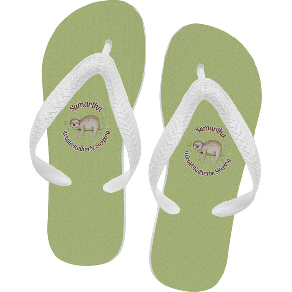 Custom Sloth Flip Flops - XSmall (Personalized)