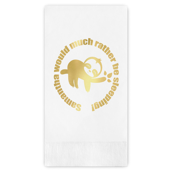 Custom Sloth Guest Napkins - Foil Stamped (Personalized)