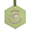 Sloth Frosted Glass Ornament - Hexagon