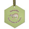 Sloth Flat Glass Ornament - Hexagon w/ Name or Text