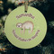 Sloth Frosted Glass Ornament - Round (Lifestyle)