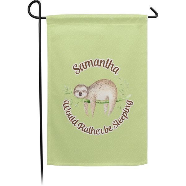 Custom Sloth Small Garden Flag - Single Sided w/ Name or Text