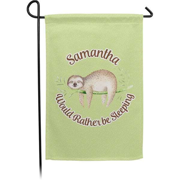 Custom Sloth Small Garden Flag - Double Sided w/ Name or Text