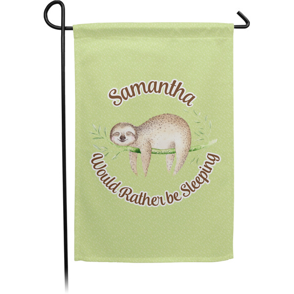 Custom Sloth Small Garden Flag - Double Sided w/ Name or Text