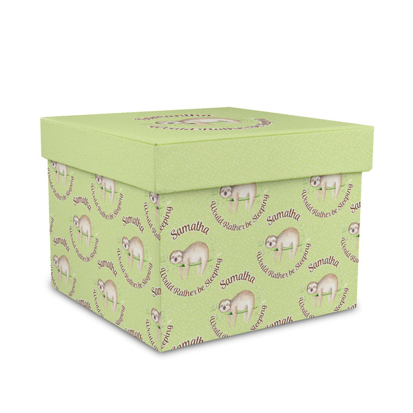 Custom Sloth Gift Box with Lid - Canvas Wrapped - Medium (Personalized)