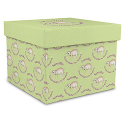 Sloth Gift Box with Lid - Canvas Wrapped - X-Large (Personalized)