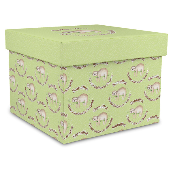 Custom Sloth Gift Box with Lid - Canvas Wrapped - X-Large (Personalized)