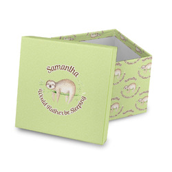 Sloth Gift Box with Lid - Canvas Wrapped (Personalized)