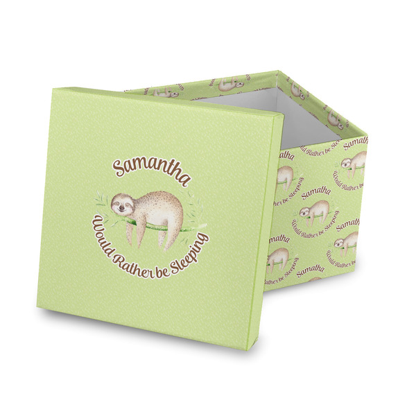 Custom Sloth Gift Box with Lid - Canvas Wrapped (Personalized)