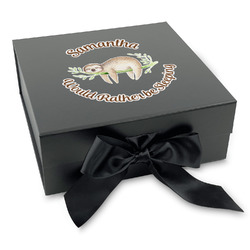 Sloth Gift Box with Magnetic Lid - Black (Personalized)