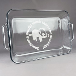 Sloth Glass Baking Dish with Truefit Lid - 13in x 9in (Personalized)