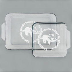 Sloth Set of Glass Baking & Cake Dish - 13in x 9in & 8in x 8in (Personalized)