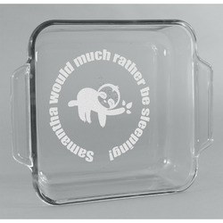 Sloth Glass Cake Dish - 8in x 8in (Personalized)
