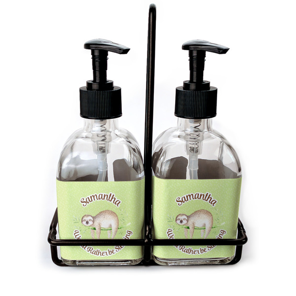 Custom Sloth Glass Soap & Lotion Bottle Set (Personalized)