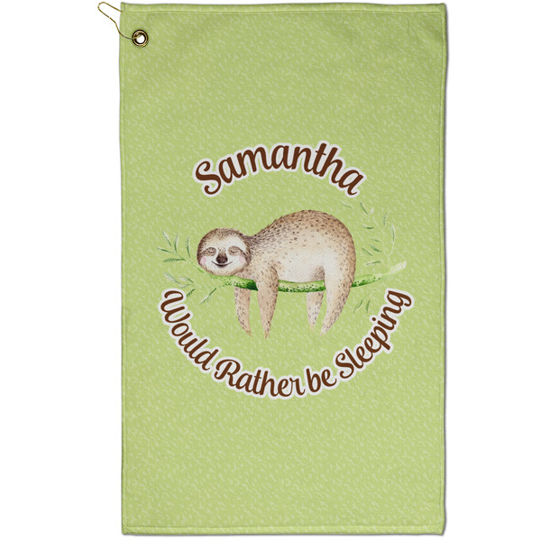 Custom Sloth Golf Towel - Poly-Cotton Blend - Small w/ Name or Text