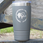 Sloth 20 oz Stainless Steel Tumbler - Grey - Double Sided (Personalized)