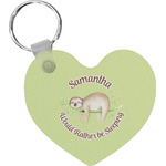 Sloth Heart Plastic Keychain w/ Name or Text
