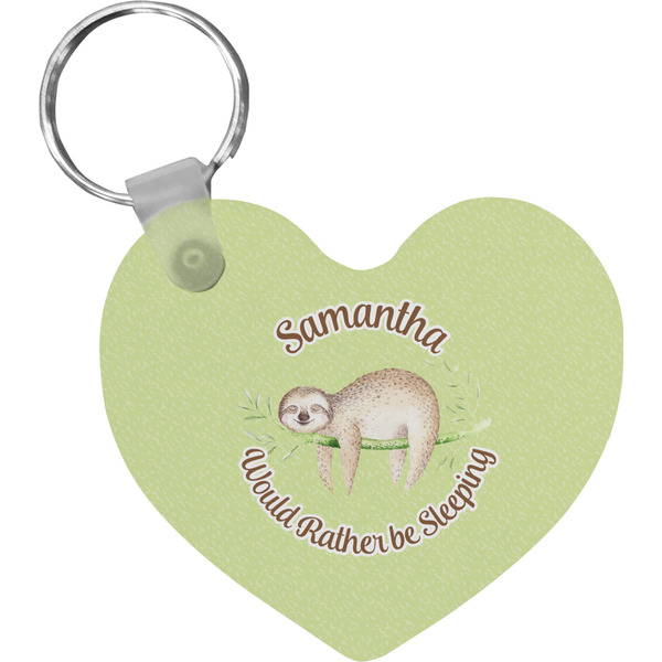 Custom Sloth Heart Plastic Keychain w/ Name or Text