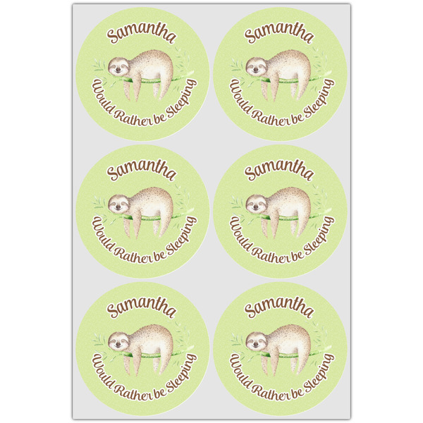 Sloth Icing Circle - Large - Set of 6