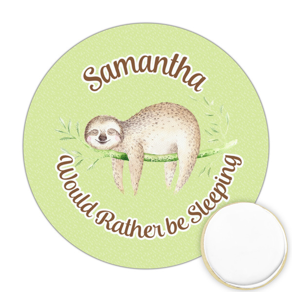 Custom Sloth Printed Cookie Topper - Round (Personalized)