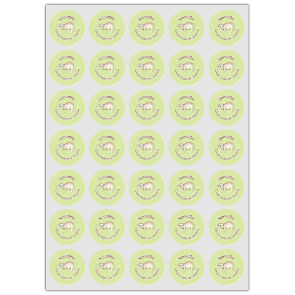 Sloth Icing Circle - XSmall - Set of 35