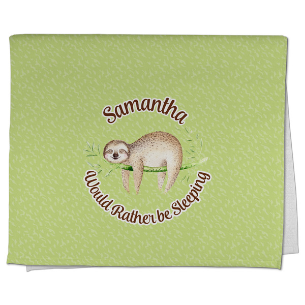 Custom Sloth Kitchen Towel - Poly Cotton w/ Name or Text