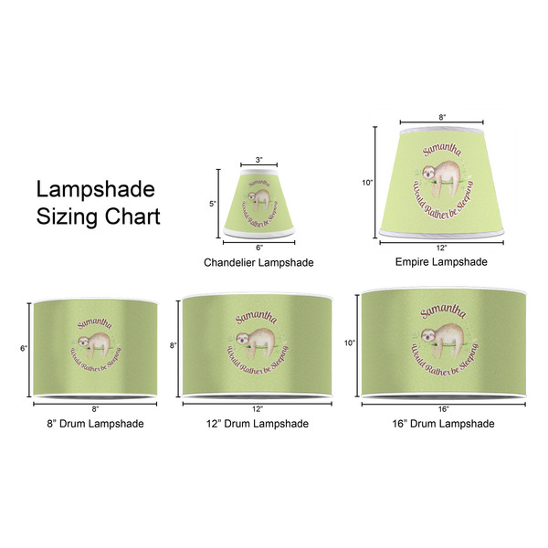 Sloth Lampshade Sizing Chart