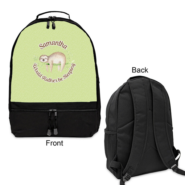 Sloth Large Backpack - Black - Front & Back View