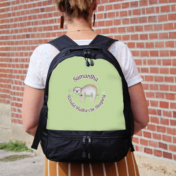 Sloth Large Backpack - Black - On Back