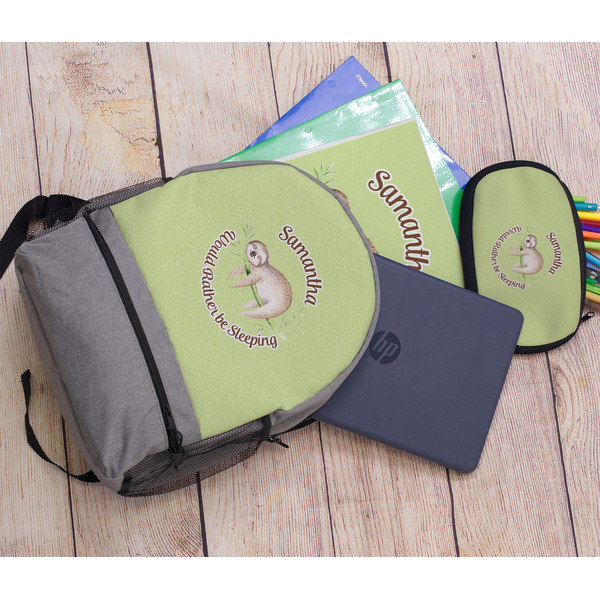 Sloth Large Backpack - Gray - With Stuff