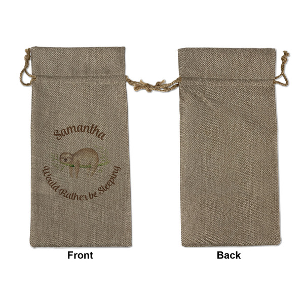 Sloth Large Burlap Gift Bags - Front Approval