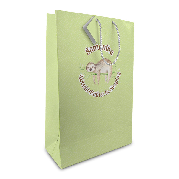Custom Sloth Large Gift Bag (Personalized)