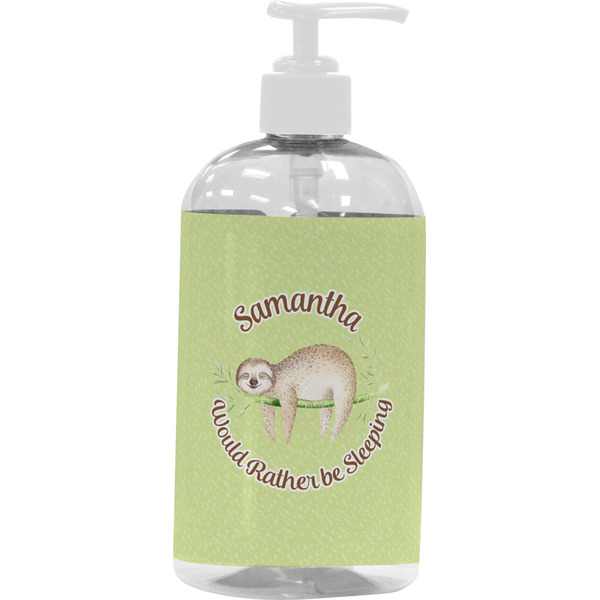 Custom Sloth Plastic Soap / Lotion Dispenser (16 oz - Large - White) (Personalized)