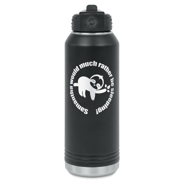 Custom Sloth Water Bottle - Laser Engraved - Front (Personalized)