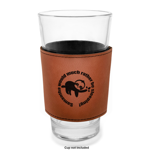 Sloth Laserable Leatherette Mug Sleeve - In pint glass for bar