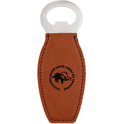 Sloth Leatherette Bottle Opener - Double Sided (Personalized)