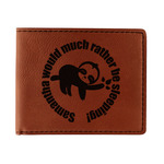 Sloth Leatherette Bifold Wallet - Double Sided (Personalized)
