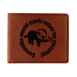 Sloth Leatherette Bifold Wallet - Single Sided (Personalized)