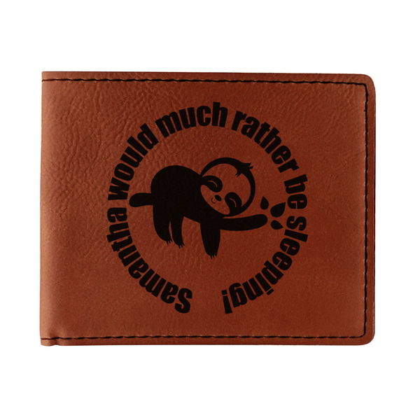 Custom Sloth Leatherette Bifold Wallet (Personalized)