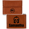 Sloth Leather Business Card Holder - Front Back