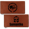 Sloth Leather Checkbook Holder Front and Back