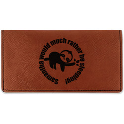 Sloth Leatherette Checkbook Holder - Double Sided (Personalized)