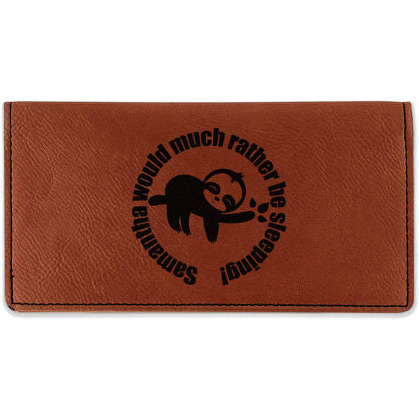 Custom Sloth Leatherette Checkbook Holder (Personalized)