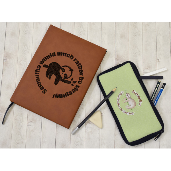 Sloth Leather Sketchbook - Large - Double Sided - In Context