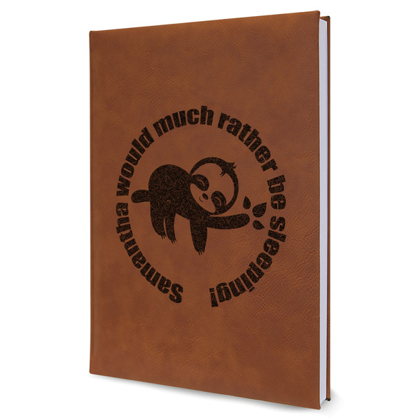 Custom Sloth Leather Sketchbook - Large - Single Sided (Personalized)