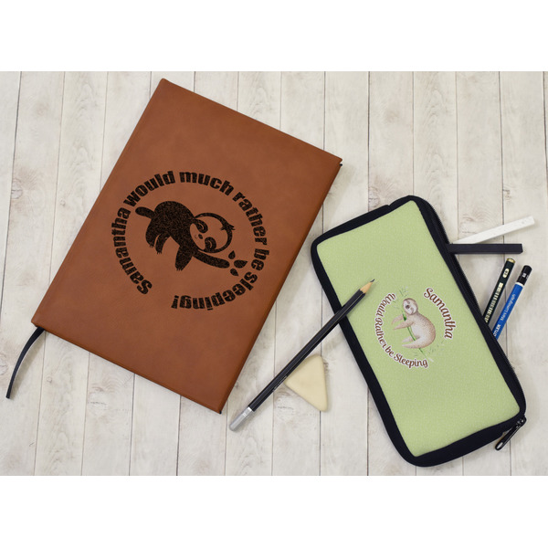 Sloth Leather Sketchbook - Small - Double Sided - In Context