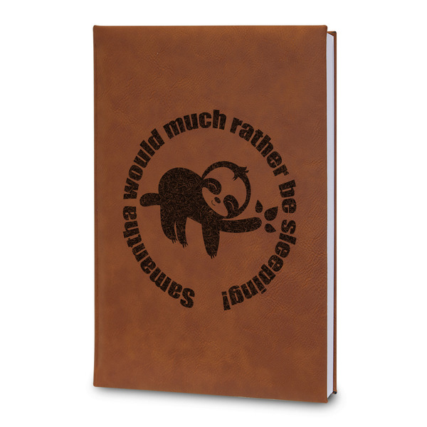 Custom Sloth Leatherette Journal - Large - Double Sided (Personalized)