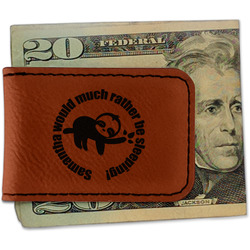 Sloth Leatherette Magnetic Money Clip (Personalized)