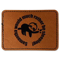 Sloth Faux Leather Iron On Patch - Rectangle (Personalized)